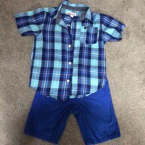 Boys outfit with shorts and button down